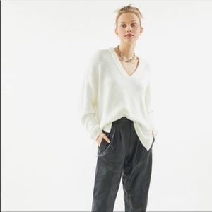 Urban Outfitters White V Neck Sweater